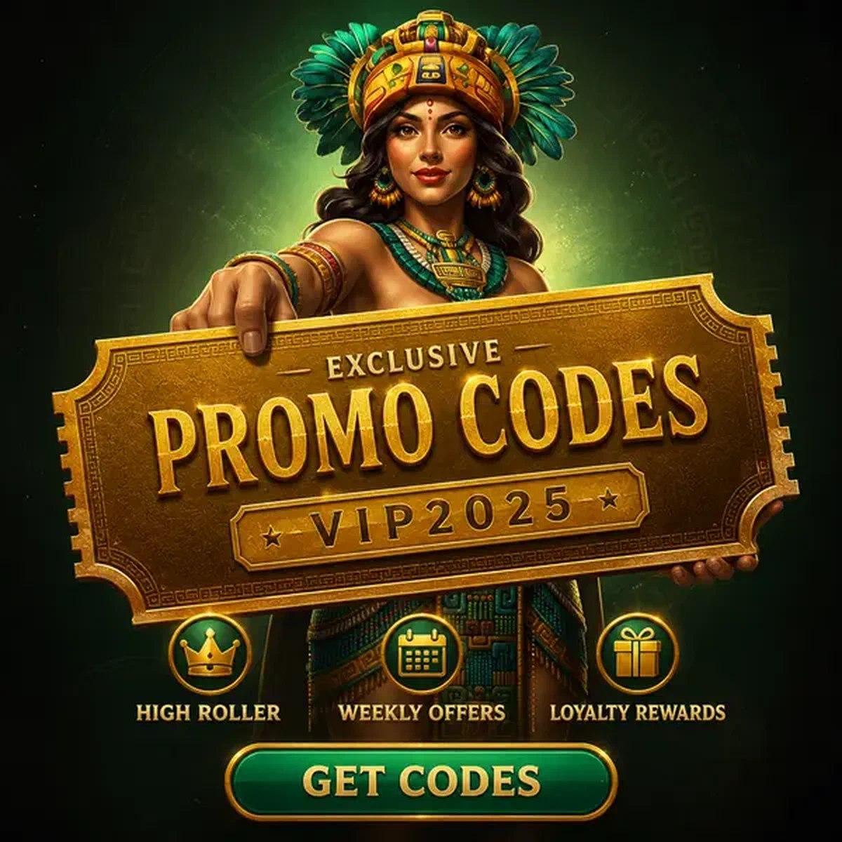 Golden Queen présentant les codes promo dans la chambre au trésor de Rolldorado